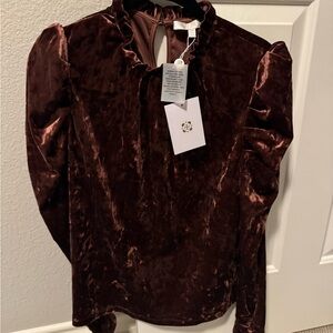 Wayf Velvet Maroon Blouse